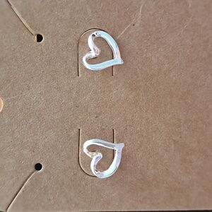 Cursive‎ Stud Heart Earrings Sterling Silver!